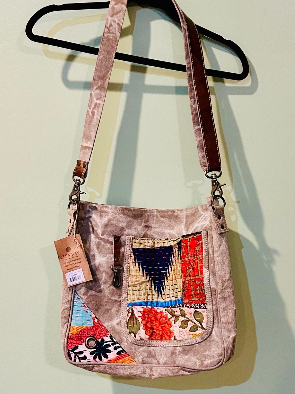 Clear Ray Patchwork Crossbody Bag